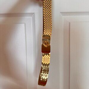 Vintage 1980's Gold Fish Scale Belt
